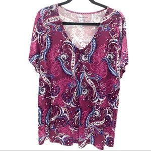 Croft & Barrow pink paisley T-shirt